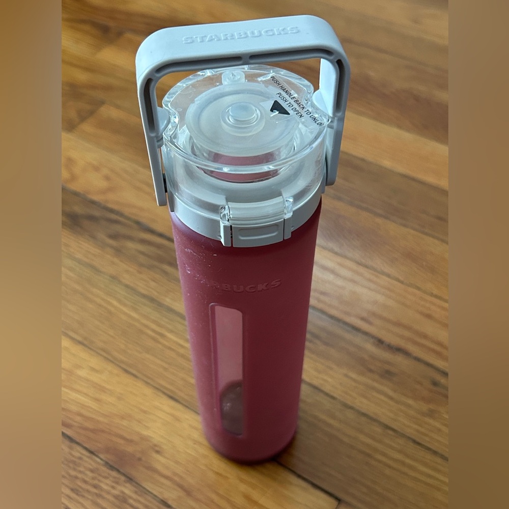 16 oz Starbucks Glass Tumbler with Clear Lid and silicone skin